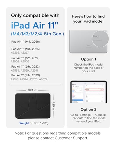 Image of MOFT Dynamic Folio Case for iPad Pro 11 Inch, 2022 /2021 /2020 /2018 Model (4th /3rd /2nd /1st Generation), Silm Magnetic Stand Case with 20+ Viewing Angles, Auto Wake /Sleep, Jet Black