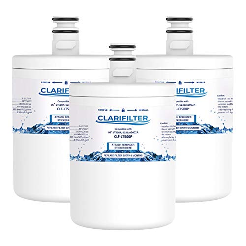 Clarifilter LT500P Wasserfilterpatrone für Kühlschrank kompatibel mit LG LT500P, 5231JA2002A 5231JA2002B; GEN11042FR-08 GEN11042F-08; ADQ72910901; ATAG AK100V, 6572447, 88009234 (3) Cover