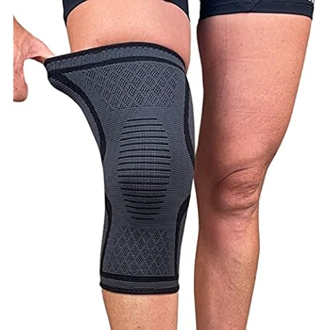 gr8ful® Knee Support for Running and Sports | Men or Women | Elastic Compression Tubigrip for Arthritis & Joint Pain relief | Patella Sleeve/s, Knee Brace/s - Strap/s - Wrap/s (M, Black) Cover