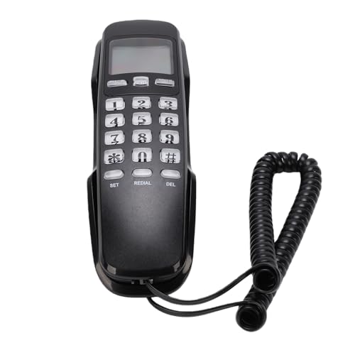 Teléfono Básico con Cable para Montaje en Pared, Negro miniatura 6