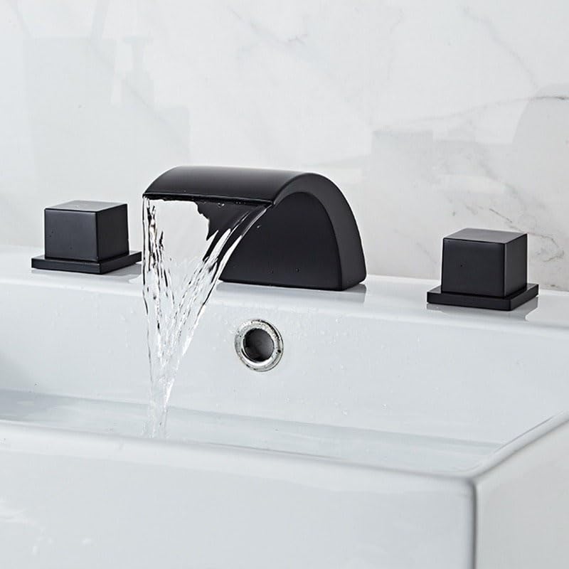 Grifos de lavabo de baño cascada para renovar cuartos de aseo con tres orificios