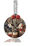 LCTCKP Image Custom Home Round Porcelain Ornament Christmas Tree Decoration Gift (Deer)