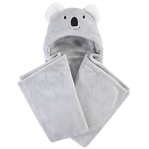 Image of Hudson Baby Unisex Baby and Toddler Hooded Animal Face Plush Blanket, Koala, One Size