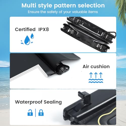 Paul Frank Floating Waterproof Phone Pouch - 2 Pack, [Up to 8.5''] Double Space IPX8 Waterproof Phone Case with Lanyard for iPhone 17 16 15 Pro Max, Cellphone Dry Bag for Beach Vacation Essentials — view 5