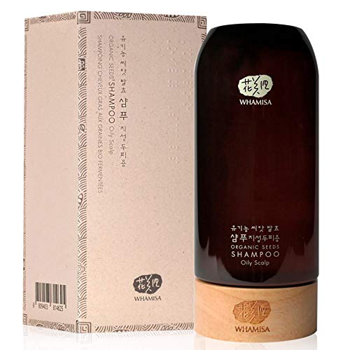 Whamisa Organic Seeds Shampoo for Dry Scalp, Fermented Postbiotic Formula for Refreshing Cleanse, Scalp Conditioning, Dandruff Care, Moisturizing, Hydrating (490ml)