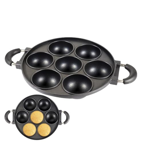 - Molde para tartas de hierro fundido - Molde para galletas de hierro fundido, moldes para galletas y moldes para pasteles con diseño de 7 formas - Molde para tartas, para scones, maíz, magdalenas