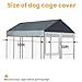 Outdoor Dog Kennel Cover 10x10 FT (Cover Only )– Heavy Duty Dog Kennel Roof Cover, 420D Oxford Waterproof Dog Kennel Replacement Tarp, UV & Rain Protection with Reinforced Grommets & Tie Cords, Gray.