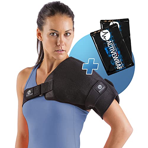 ActiveWrap Shoulder Ice Pack Wrap with Two Reusable Hot & Cold Packs - Rotator Cuff Ice Therapy - Large/X-Large