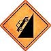 SMART BLONDE Steep Hill Ahead Novelty Metal Crossing Sign CX-504