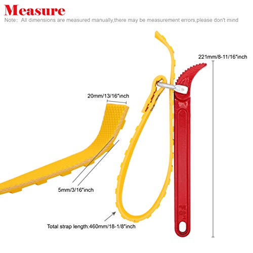 Taxutor 8 Inch Multi-Purpose Adjustable Belt Strap Wrench Plumbing Steel Handle Adjustable Strap Oil Filter Strap Opener Wrench #TOP4