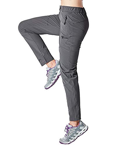 Rdruko Women's Hiking Pants Waterproof Lightweight Climbing Travel Work Cargo Pants(Dark Grey, Us M) #TOP3