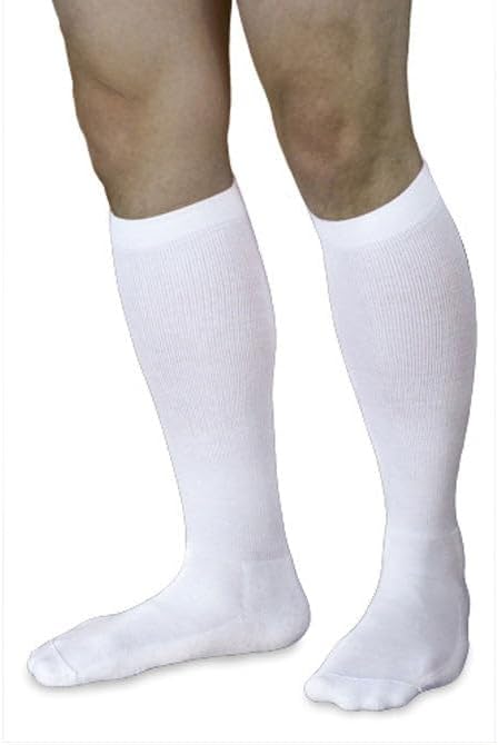 Sigvaris Diabetic Compression sock for Men 18-25mmHg,pair (XLM, White)