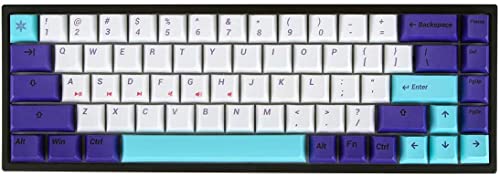 BOYI WK68 Hot Swappable RGB Mechanical Keyboard,Wireless Bluetooth 5.0/2.4G/Wired Type-C Tri-Mode PBT Sublimation Keycaps 65% Gaming Keyboard(Gateron Red Switch, Boyi Violet XDA Keycaps)