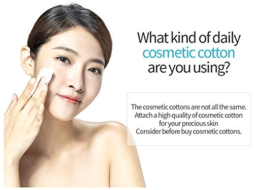 Premium Organic Cotton Square Pads 200 ct for face, Makeup Removal, Cleansing. Cosmetic Cotton Wool Pads for Sensitive Skin. Korean 100% Pure Facial cotton. Lint Free, No Fluorescence