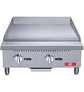 Commercial Griddle, Elite Kitchen Supply Countertop 24" Flat Top Grill Natural Gas (NG) / Propane...
