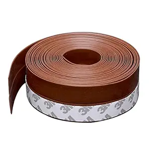 Sunkizzrs Door Tape for Seal Window Sealing Tapes Silicone Door Strips Door Weather Seal Bottom Door Seal Silicone Door Tape (Width: 35mm / 1.38inch) (Length?5 Meter / 16.4 ft, Brown)