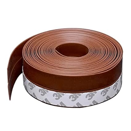 Sunkizzrs Door Tape for Seal Window Sealing Tapes Silicone Door Strips Door Weather Seal Bottom Door Seal Silicone Door Tape (Width: 35mm / 1.38inch) (Length 5 Meter / 16.4 ft, Brown)