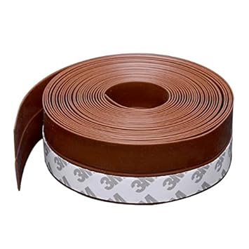 Sunkizzrs Door Tape for Seal Window Sealing Tapes Silicone Door Strips Door Weather Seal Bottom Door Seal Silicone Door Tape (Width: 35mm / 1.38inch) (Length?5 Meter / 16.4 ft, Brown)