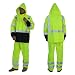 sesafety Hi Vis Rain Jacket, Rain Suits for Men Waterproof withBlack Bottom, Rain Coats for Men Interior Mesh, Class 3 HighVisibility Rain Gear,Removable Hood