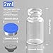Ehoycq 2ml Sealed Vials with Self Healing Injection Port and Plastic-Aluminum Flip Caps,Glass Empty Vials for Injection 10 Pack