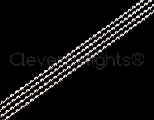CleverDelights 1.5mm (1/16") Ball Chain - Platinum Silver Color - 100 Feet - Image 2