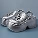 Gezolligheid Fashion Women's Platform Clogs Anti Slip Slippers Beach Sandals Gardeners Clogs High Heeled Mule Slippers Gardening Shoes Sandals(Dog-Silver-39/40)