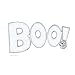 Produktbild Fansi 1 x Halloween-Kostüm-Accessoires, kreativer Text Boo Mattierte Brosche, Legierung, weiß, 5.1 * 2.5CM