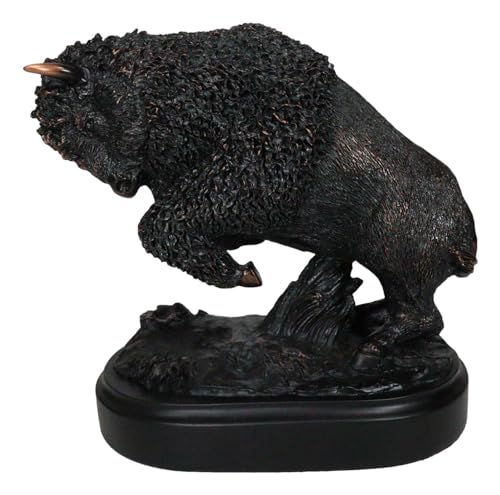 Estatua de Bisonte en Resina con Acabado Electrochapado en Bronce