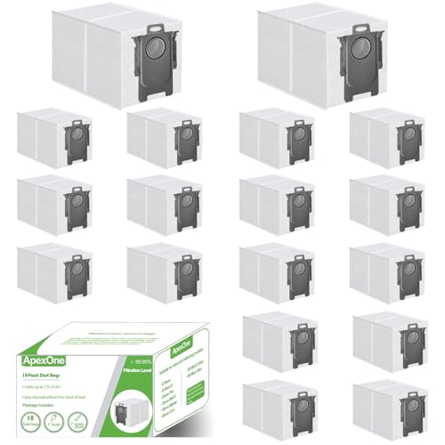 Embalagem de 18 sacos descartáveis para aspirador Roborock Q Revo, Q Revo S, Qrevo Pro, Qrevo MaxV, Qrevo Master, Qrevo Curv, S8 MaxV Ultra, S8 Max Ultra Robot aspirador de pó, 2,7 L de grande