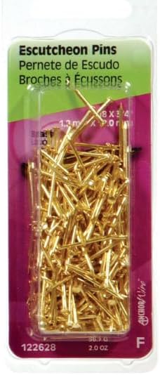 Hillman Escutcheon Pin 3/4 " Brass 18 Ga Viewpack 2 Oz