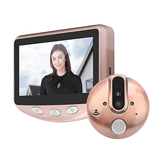 Video Doorbell 4.3in HD Display 720P Video Doorbell Peephole Camera Interior Support 120 Degree Wide Angle Infrared Night Vision For Home Security(rose gold)