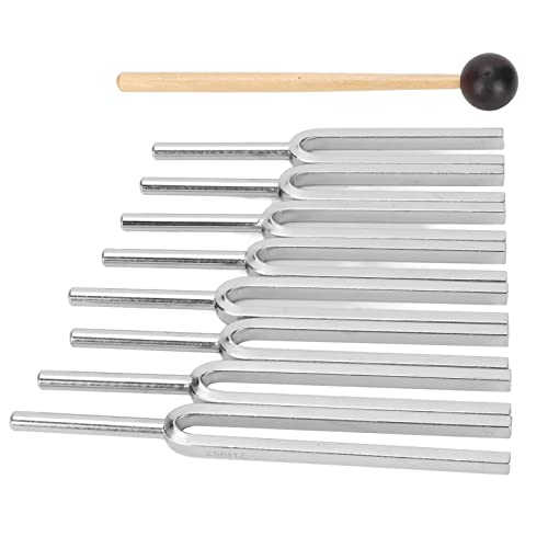 Diapasão de cura de aço inoxidável DNA Repair Diapasão Diapasão Parte Chakra, Kit de Diapasão de 8 P