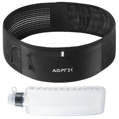 AGPTEK Running Belt with Water Bottles Hydration Waist Pack for Men Women