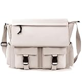 Lovvento Messenger Bag for Men, Women Briefcases Lightweight Men's Laptop Bag 15.6 inch Water Resistant Crossbody Bags Casual Satchel Shoulder College Travel Office Computer Bag (Original-white)