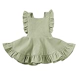 MERSARIPHY Toddler Tutu Dress Infant Sleeveless Vest Skirt Baby Backless Cute Romper for Girl Ruffle Skirt, Ages for 6Mos-5T (Mint Green, 4-5 T)