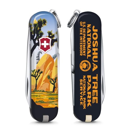 Image of Victorinox Classic SD Swiss Army Knife, Joshua Tree National Park | 7-Function Swiss Mini Knife, Small Blade, Nail File, Screwdriver, Key Ring, Swiss Made, Compact EDC for Keys and Bags