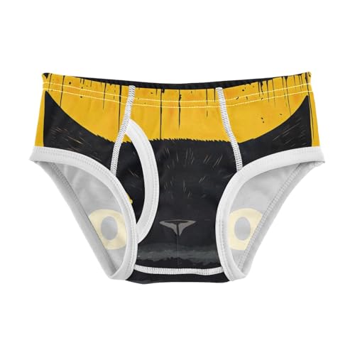 ODAWA Black Cat Yellow Eyes Soft Cotton Toddler Underwear Tagless 2T Boys Underwear
