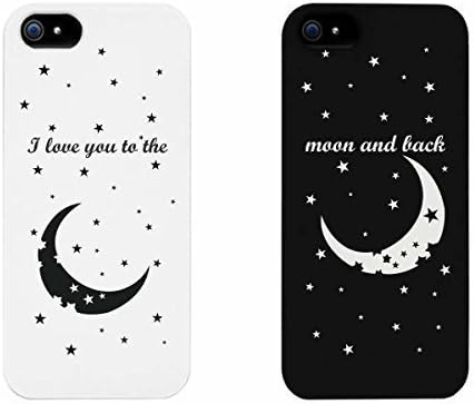 Yuwenz I Love You To The Moon and Back - Fundas de Parejas para iPhone 4, iPhone