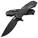 CRKT Directive EDC Folding Pocket Knife: Everyday Carry, Drop Point Plain Edge Blade, Black Blade, Flipper Open, Liner Lock, Two Tone Black Handle, 4-Position Pocket Clip 1063