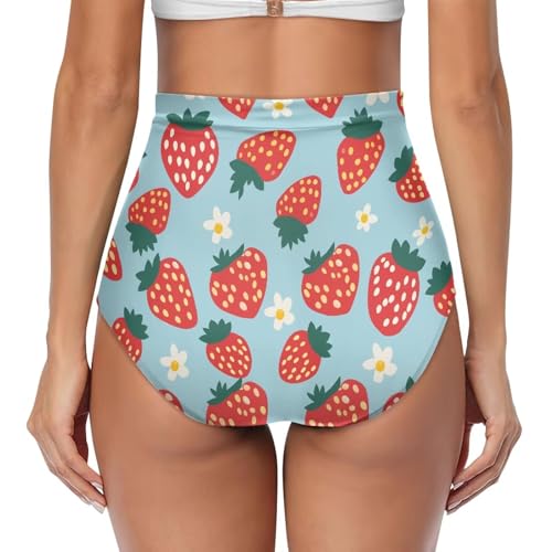 Girls High-Waisted Swim Shorts Elastic Waist Adjustable Ties Swimwear Bottoms for Women Gifts2