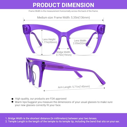 Image of VOOGLAM Blue Light Glasses for Women Anti Eyestrain Dry Eyes UV Computer Phone TV Eyewear Fashion Jacobien