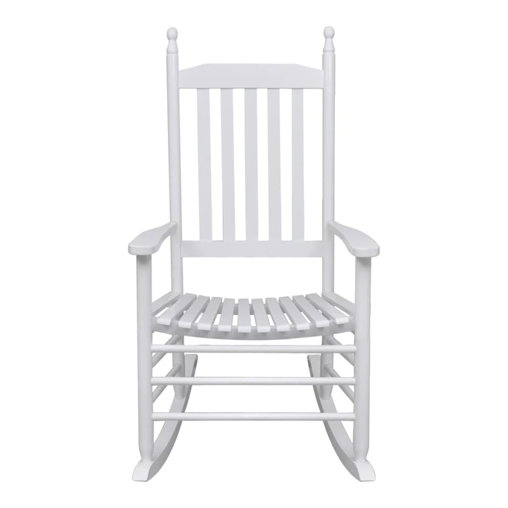 vidaXL Chaise à Bascule avec siège incurvé Blanc Bois