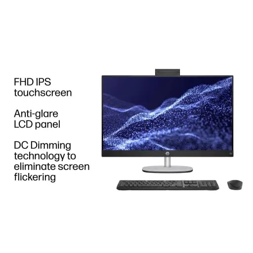 Image of HP 27 inch All-in-One Desktop Computer, Copilot+ PC AMD Ryzen AI 7 350, Full HD IPS LCD Display Touch-Screen, 32GB DDR5 RAM, 1TB SSD, Windows 11 Pro, Wi-Fi 7, BT6 Adjustable Height, Keyboard & Mouse