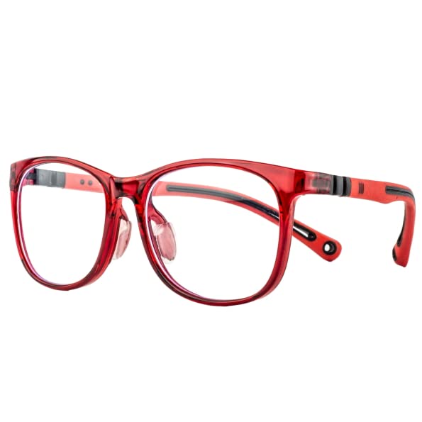 Image of LILPLANET Kids Computer Glasses: Matte Grey Transparent Full Rim Round Kids Hooper Digi Hooper-C3 | Rectangle Frames - TRD-105