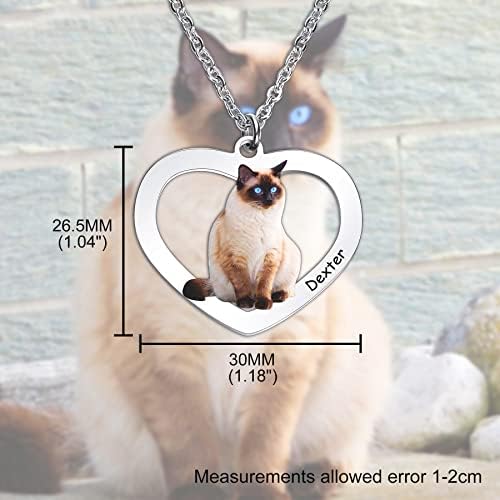 MeMeDIY Collana con Ciondolo con Foto Personalizzata per Animali Domestici in Acciaio Inossidabile Cane Gatto Colorato/Bianco e Nero Regali Fotografici per Donne/Uomini/Amante degli Animali Domestici
