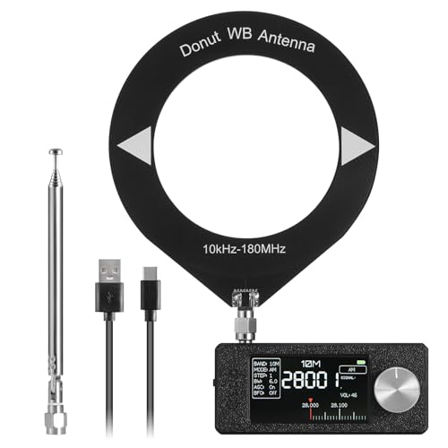 Raddy Mini Radio DSP Todo Banda con Chip Si4732, FM/SW/MW/VHF/CB con LSB/USB, Amplif. Auriculares, Tamaño Bolsillo Pantalla 1,9', Antenas Telescópica y Donut, Firmware Actualizable