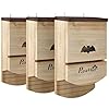 PawHut Lot de 3 Nichoirs Chauve Souris en Bois abri à Chauves-Souris avec Plateforme Rainurée et 2 Chambres Intérieures, Facile à Suspendre, 23 x 9,5 x 36,5 cm Effet Bois Naturel