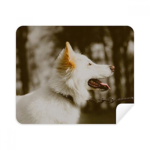 White Dog Pet Animal Photo Cleaning Cloth Screen Cleaner 2pcs Suede Fabric
