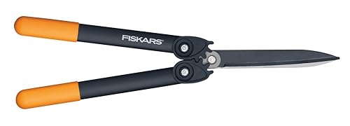 Fiskars Cisaille à haie à crémaillère PowerGear II, Revêtement antiadhésif,