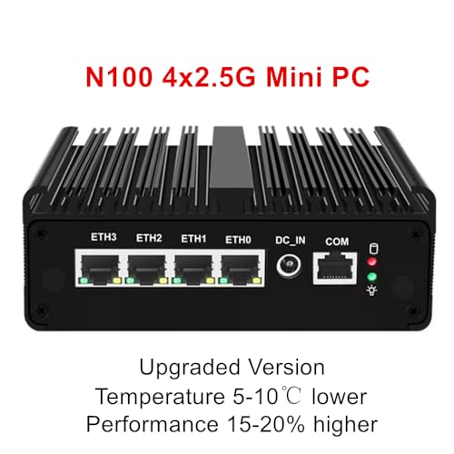 Image of Firewall Micro Appliance N100,4X i226-V 2.5G Fanless Mini PC,4*USB,HDMI,DP,1*RJ45 COM,WiFi Solt Industrial PC,8GB DDR5 128GB SSD